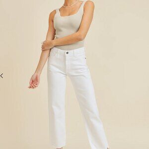 White Vintage Straight Jeans